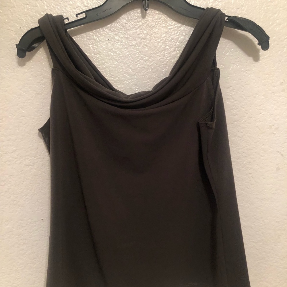 Off the shoulder olive green top